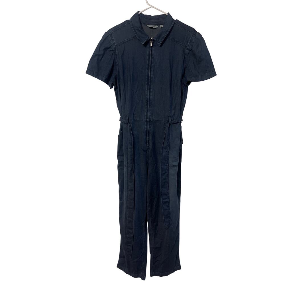 Tensel Light Weight Dark Denim Romper Jumpsuit Stretch Sz M oversized - Picture 2 of 9